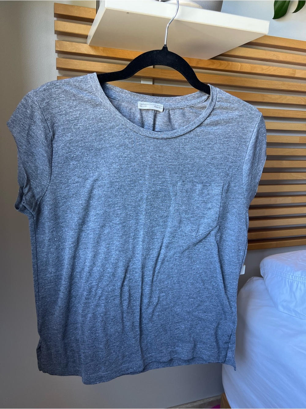 BUNDLE (2) Lightweight Gray + Tan Women's Linen-blend Pocket Tee